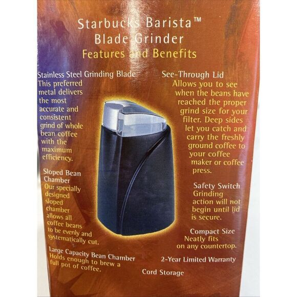 Starbucks Barista Model: EL 20 Stainless Steel Coffee Bean Spice Grinder - Picture 8 of 9